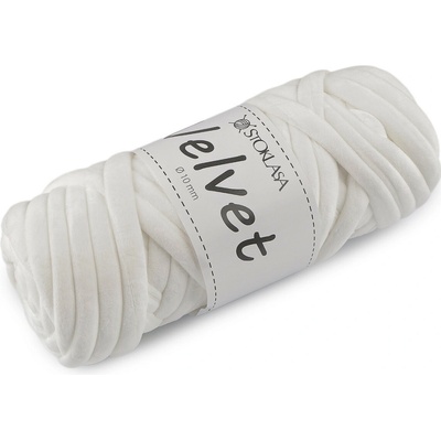 Prima-obchod Příze Marshmallow silná Velvet Ø10 mm 500 g, barva 12 (002) bílá