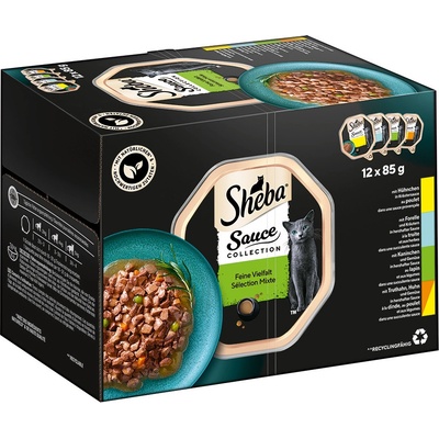 Sheba Sauce Collection (králičie; pstruh; kuracie; morčacie a kuracie) 96 x 85 g