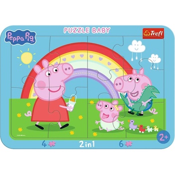 Trefl Пъзел в рамка Trefl 2 в 1 - Прасенцето Пепа (80030)