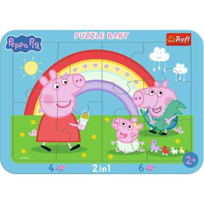 Trefl Пъзел в рамка Trefl 2 в 1 - Прасенцето Пепа (80030)