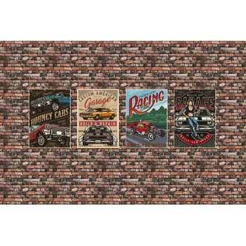 DIMEX ART s. r. o Флизелинов фототапет винтидж плакати 375 x 250 см