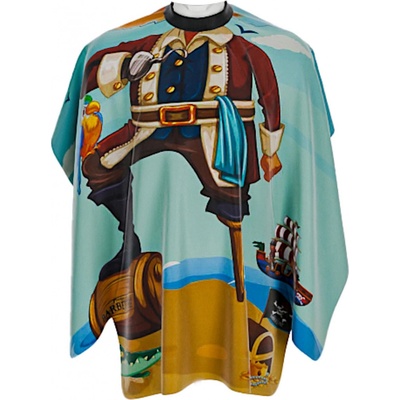 BARBERTIME Pirate Child Cape dětská barber pláštěnka pirát modrá