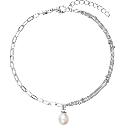 Pavona perlový náramek z pravou říční perlou ovál bílý 23014.1