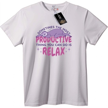 NOONEBRAND Тениска Отпускащ продуктивен ленивец - 2XL, Black