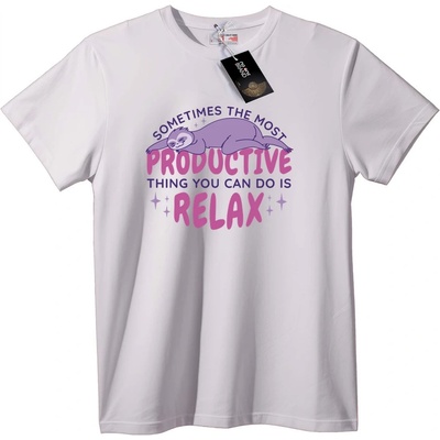 NOONEBRAND Тениска Отпускащ продуктивен ленивец - 2XL, Black