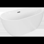 Mexen Eos самостоятелна вана 150 x 75 см, бяла, преливник gun metal - 52471507500-95 (52471507500-95)