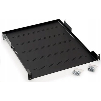 TRITON Police s perforací 19", 1U/750mm, nosnost 40kg, šedá