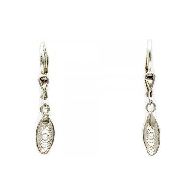 Zlato-minerály stříbrné náušnice filigrán SUP5231cs