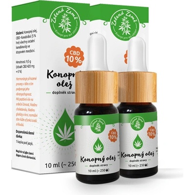Zelená Země CBD kapky 10% 2 x 10 ml