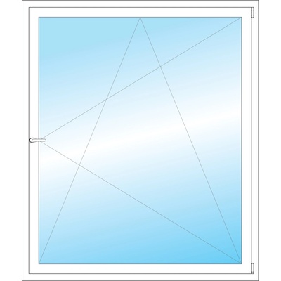 Okna Hned Plastové okno 1350 x 1600 mm bílé otevíravé a sklopné pravé
