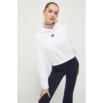 Tommy Hilfiger Суичър Tommy Jeans в бяло с качулка с изчистен дизайн (DW0DW16135)