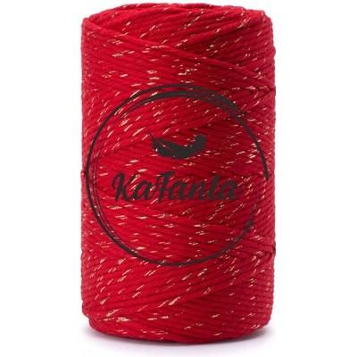 Macrame příze KaFanta PREMIUM 3mm/200m - red gold