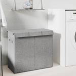 vidaXL Сгъваем кош за пране, сив, 64, 5x34, 5x59 см, изкуствен лен (351041)
