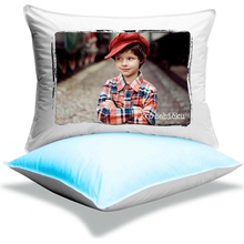 Kodak Express s fotkou na polštář SOFT modrý 40 x 40 cm