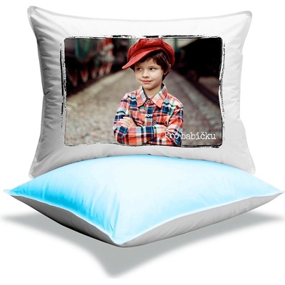 Kodak Express s fotkou na polštář SOFT modrý 40 x 40 cm