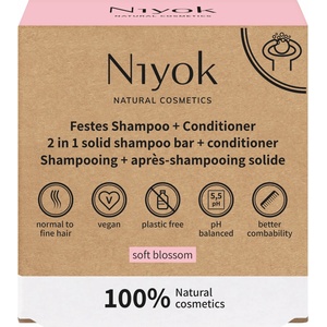 Niyok Твърд шампоан и балсам 2 в 1 Soft Blossom, 80 g - baby