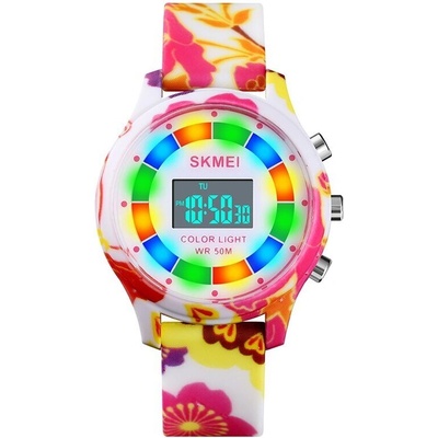 Skmei Детски часовник SKMEI Multicolor, Дигитален, Цветя, Различни цветове (SKMEI-1596-KIDS-FLOWER)