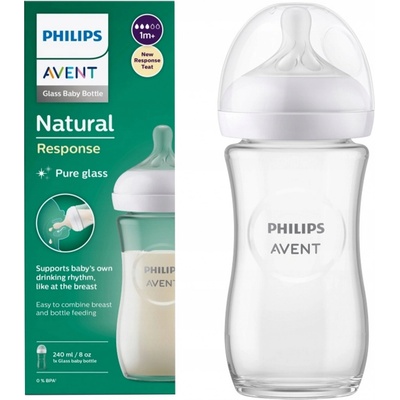 Philips Avent láhev Natural Response skleněná transparentní 240 ml – Zboží Dáma