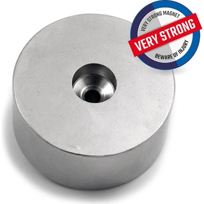 Magsy Magnet fishing / Neodymový magnet pro lovce pokladů válec s dírou pr.60 x 30 N 80 °C, VMM8-N45