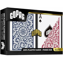Copag Karty Poker Elite Double Plastic Poker Regular Index Decks Red/Blue