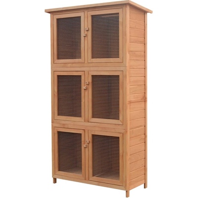 vidaXL Klec pro králíky s 6 kotci 102 × 48 × 180 cm jedlové dřevo 9799.170347