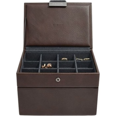 Stackers Кутия за ръчни часовници и копчета за ръкавели Stackers кафяво-сива (74322)