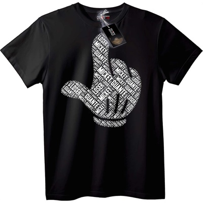 NOONEBRAND Тениска Мики Губещ ръка калиграм - L, Black