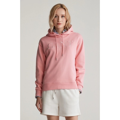Gant Tonal Graphic Hoodie Geranium Pink