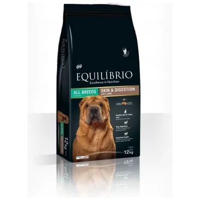 Equilibrio Skin and Digestion With Lamb for All Breeds - Пълноценна храна за израснали кучета предразположени към алергии с агнешко 12 кг