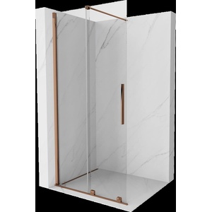 Mexen Velar Плъзгаща се душ стена Walk-in 70 x 200 см, прозрачна 8 мм, розово злато (871-070-000-03-60)