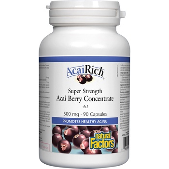 Natural Factors Acai Berry Concentrate 4: 1, 500 mg, 90 капсули, Natural Factors