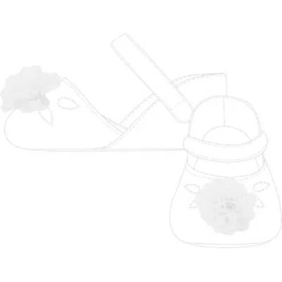 Mayoral Пантофки с цвете в бял цвят за новородено момиче Mayoral