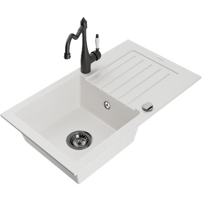 Mexen Pablo гранитна мивка с 1 отделение с отцедник и кухненски смесител (6510-20-670700-70)