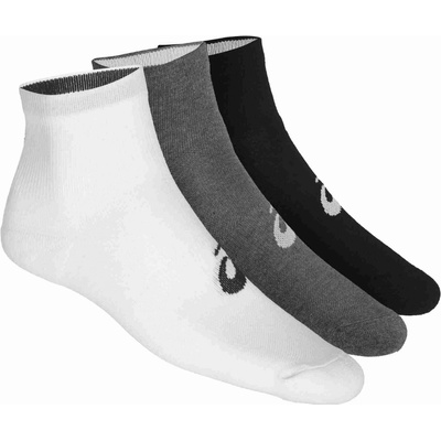 Asics QUARTER SOCK TRI COLOR 3 Pack Čierna Biela Šedá