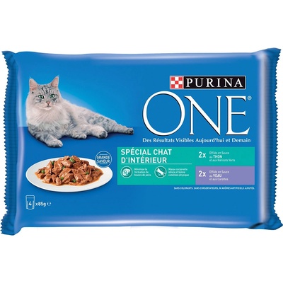 Purina One Junior Vnútorný tuniak a teľacie mäso 4 x 85 g