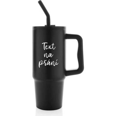 Giftie TEXT NA PŘÁNÍ černý cestovní termohrnek 900 ml