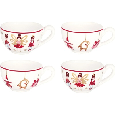 GREEN GATE Vánoční ozdoba Xmas gold mix set 4 ks bílá barva porcelán