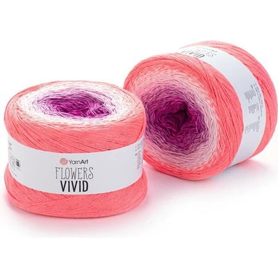 Yarn Art Flowers Vivid 511 fialová, bílá, neonově oranžová