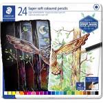STAEDTLER Цветни моливи Super soft в метална кутия асортирани (24) (149C M24)