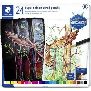 STAEDTLER Цветни моливи Super soft в метална кутия асортирани (24) (149C M24)