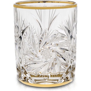 Bohemia 1845 Чаша за уиски Bohemia 1845 Pinwheel Matt Cut and Gold 360ml, 6 броя