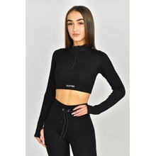 KLOMIO Dámský sportovní crop top varied černý