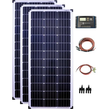 Solartronic Соларна система 300W, 3x100W соларни панели, 12V, 20A контролер за зареждане (300M30)