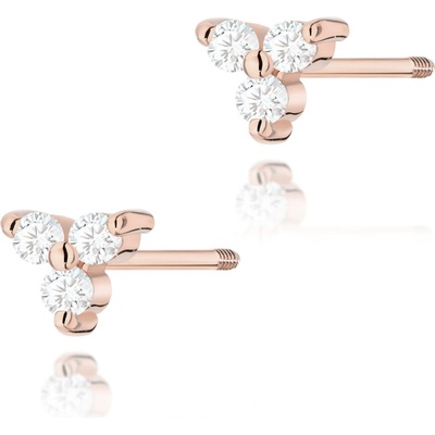 Blink-Blink Napichovacie náušnice z ružového zlata s diamantami 0.09 ct 3135RDB