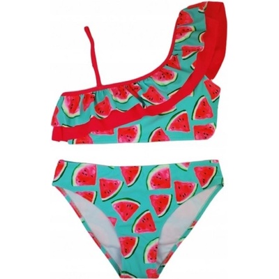 Dívčí dvoudílné plavky s volánkem Noviti Meloun tyrkys růžová – Zboží Mobilmania