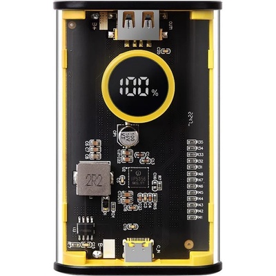 Tactical C4 Explosive Power Bank 9600 mAh 22.5W - външна батерия с USB-A и USB-C портове с технология за бързо зареждане (черен-жълт)