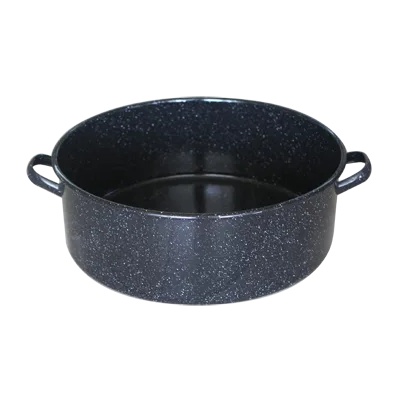 Румънски емайл РЯ-Тава кръг с дръжки Ø44xh15cm 22.5L ЧЕРНА (1515/44) (0160180)