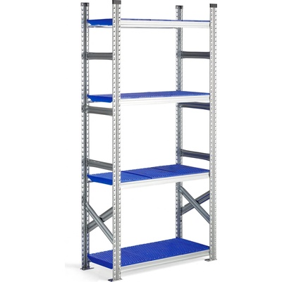 AJ Produkty Regál na potraviny Transform 1970x900x400 mm modré plastové police