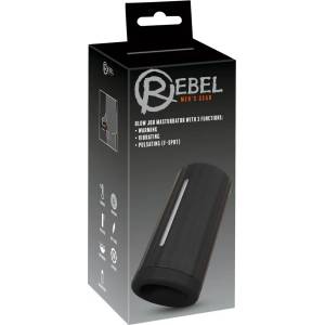 Rebel - мъжки мастурбатор с акумулатор и 3 функции - черен