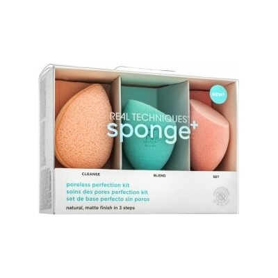 Real Techniques sponge+ Poreless Perfection Kit 3 ks